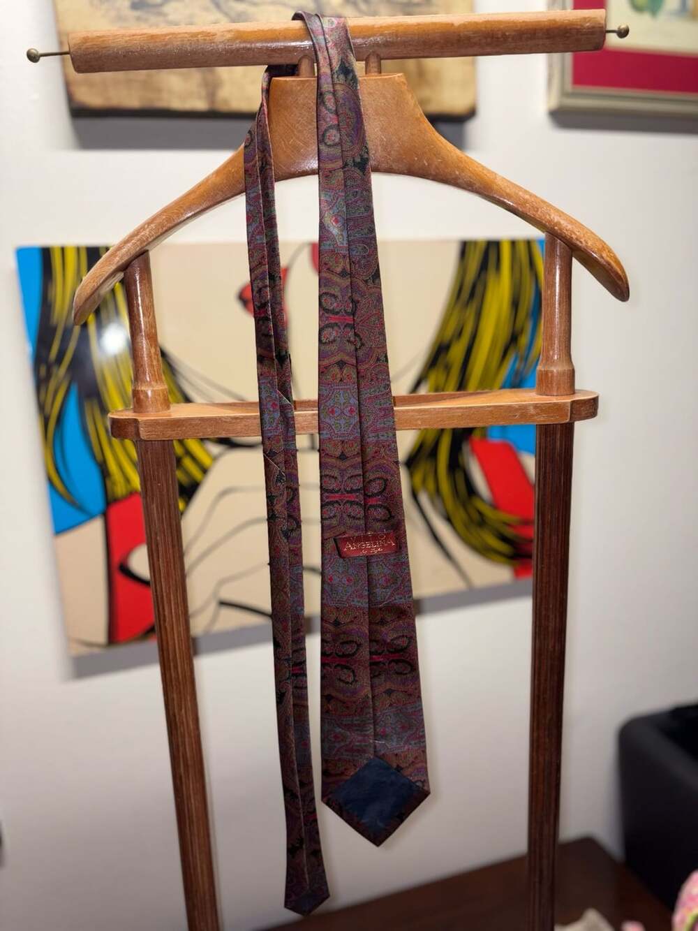 Vito Angelina Silk Necktie Paisley Pattern Multicolor